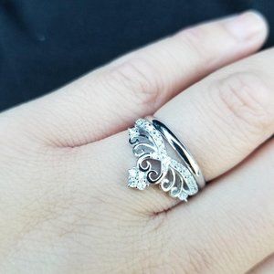 18k wgp over silver Crown Tiara Ring size 7.5